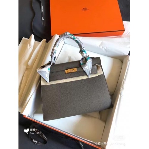 Hermes Original Epsom Leather KEL2578 gris oscuro