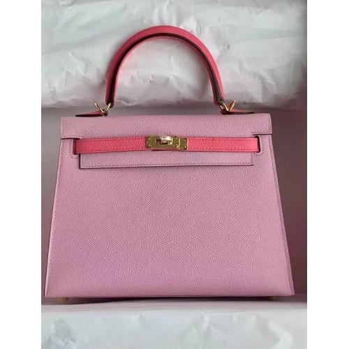 Hermes Original Epsom Leather KEL2578 rosa y rosa