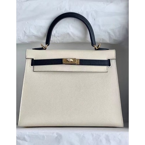 Hermes Original Epsom Leather KEL2578 blanco y negro