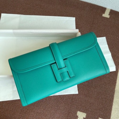 Hermes Original Espom Leather Clutch 37088 azul