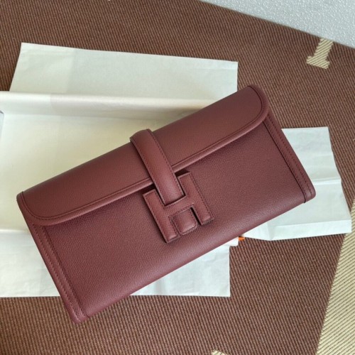 Hermes Original Espom Leather Clutch 37088 burdeos