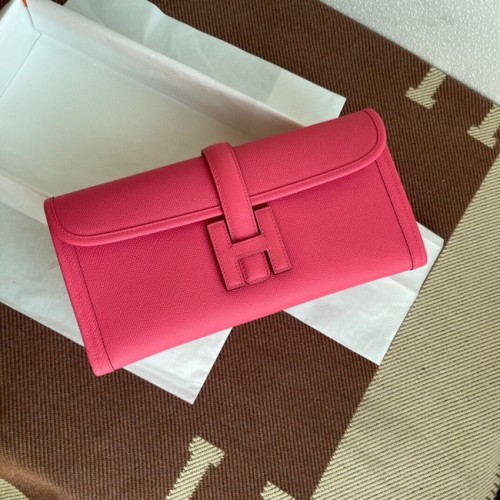 Hermes Original Espom Leather Clutch 37088 rosa