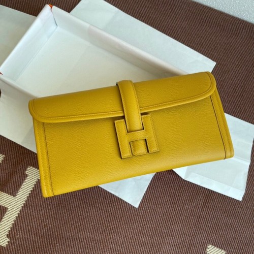 Hermes Original Espom Leather Clutch 37088 amarillo
