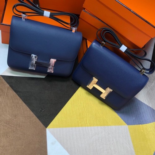 Hermes Original Espom Leather Constance Bag 5333 Azul zafiro