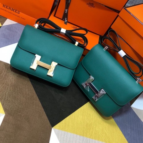 Hermes Original Espom Leather Constance Bag 5333 verde negruzco
