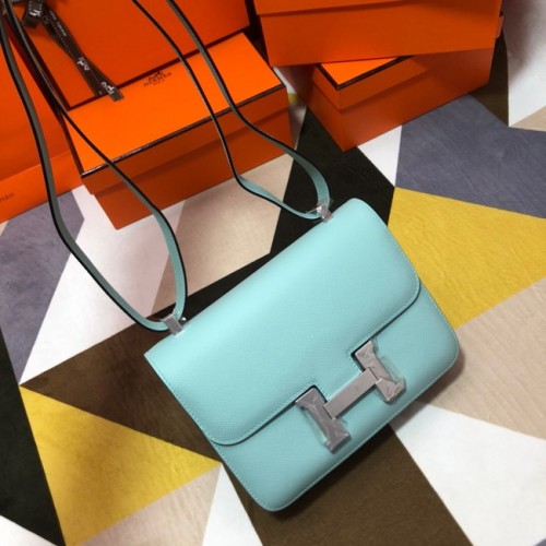 Hermes Original Espom Leather Constance Bag 5333 azul cielo