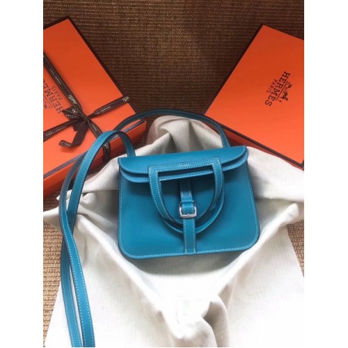 Hermes Original Halzan mini bolso H069523 bleu zanzibar
