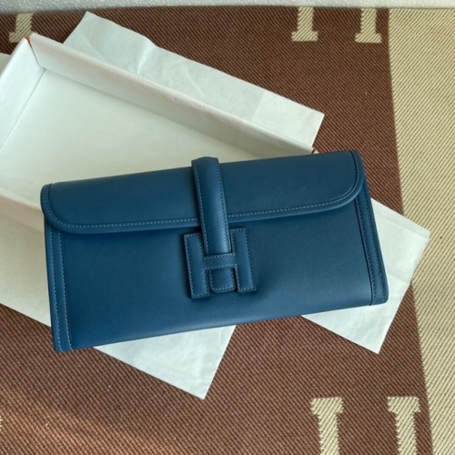 Hermes Original jige swift Leather Clutch 37088 gris oscuro