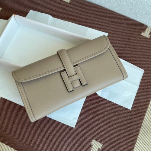Hermes Original jige swift Leather Clutch 37088 gris claro