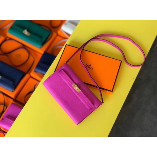 Hermes Original kelly espom cuero para ir woc Bolsa H4087 Rojo púrpura