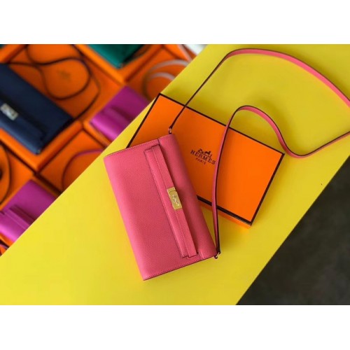 Hermes Original kelly espom cuero para ir woc Bolsa H4087 rosa