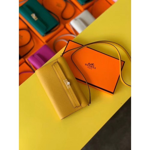 Hermes Original kelly espom cuero para ir woc Bolsa H4087 amarillo