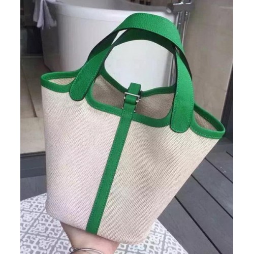 Hermes Picotin Lock 18cm Bolso Lienzo HPL8618T Verde