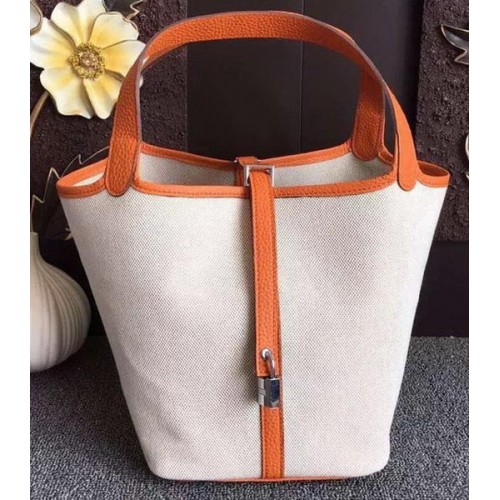 Hermes Picotin Lock 18cm Bolso Lienzo HPL8618T Naranja
