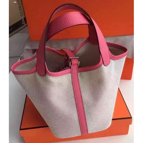 Hermes Picotin Lock 18cm Bolso Lienzo HPL8618T Rosa