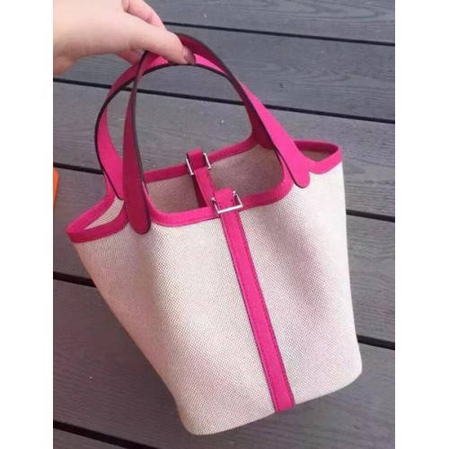 Hermes Picotin Lock 18cm Bolso Lienzo HPL8618T Rosa