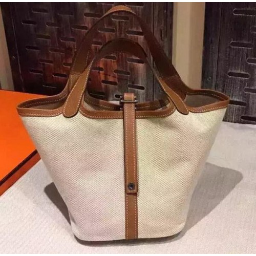 Hermes Picotin Lock 18cm Bolsa Lona HPL8618T Trigo