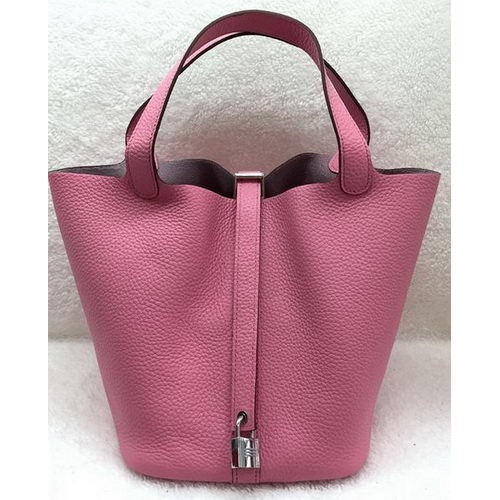 Hermes Picotin Lock 22cm Bolsos Litchi Leather HPL1048 Rosa