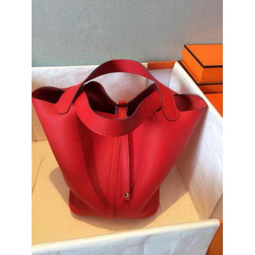 Hermes Picotin Lock 22cm Bolsos Litchi Leather HPT22 Rojo