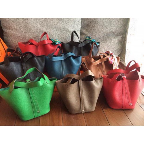 Bolsos Hermes Picotin Lock 22cm en cuero Clemence
