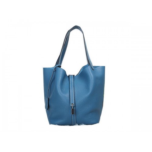 Bolso Hermes Picotin Lock MM en cuero original azul