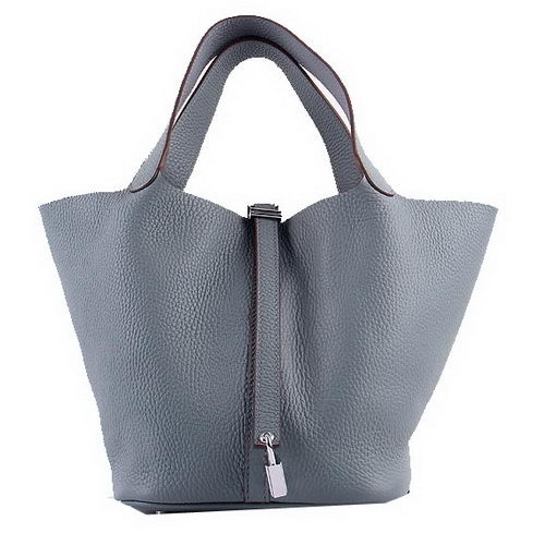 Hermes Picotin Lock MM Bolsas Clemence Cuero H8616 Gris