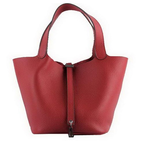Hermes Picotin Lock MM Bolsas Clemence Cuero H8616 Rojo