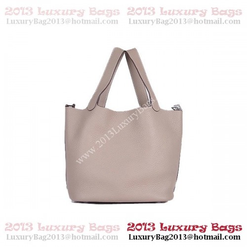 Bolso Hermes Picotin Lock PM en cuero Clemence 8615 Gris