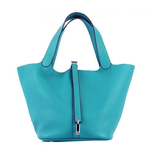 Bolso Hermes Picotin Lock PM en cuero Clemence H8615 Verde