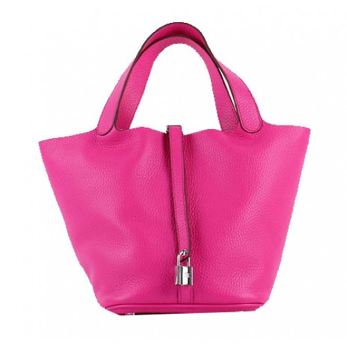 Bolso Hermes Picotin Lock PM en cuero Clemence H8615 Rose