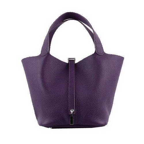 Hermes Picotin Lock PM Bolsas Clemence Leather H8615 Púrpura
