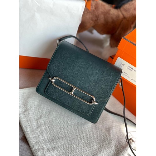Hermes Roulis 19cm Evercolor 9D H9003 Agua de lago verde negruzco y plata