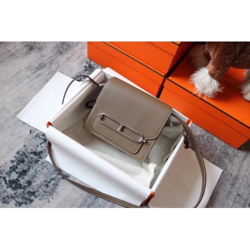 Hermes Roulis 19cm Evercolor 9D H9003 gris oscuro y plata