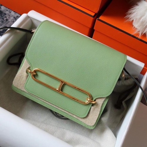Hermes Roulis 19cm Evercolor 9D H9003 verde claro&Oro