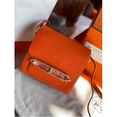Hermes Roulis 19cm Evercolor 9D H9003 naranja y oro