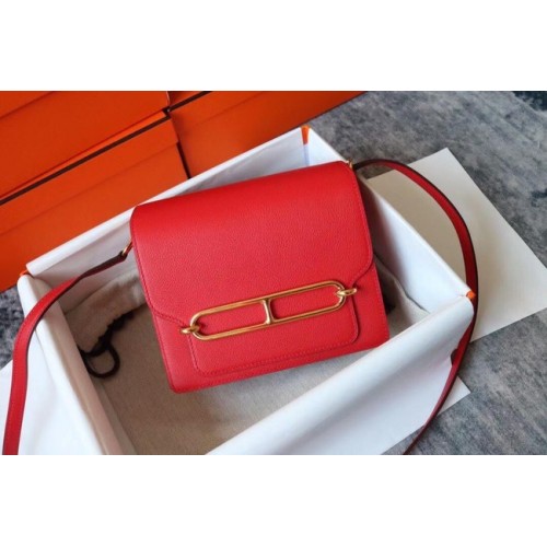 Hermes Roulis 19cm Evercolor 9D H9003 rojo y dorado