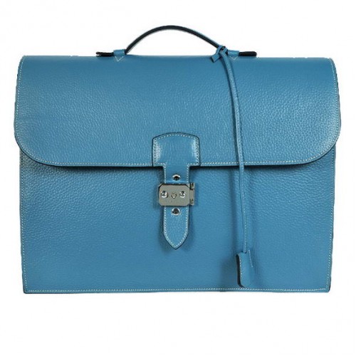 Hermes Sac Depeche 38cm Maletín Clemencia Azul