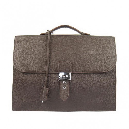 Hermes Sac Depeche 38cm Maletín Clemence Brown