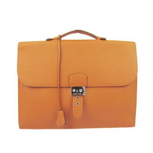 Hermes Sac Depeche 38cm Maletín Clemencia Naranja