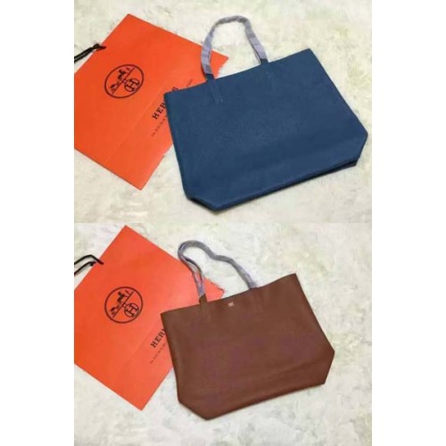 Bolso Hermes Shopper de doble cara Original Leather HS1209 Blue&Wheat