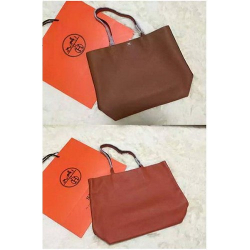 Bolso Hermes Shopper de doble cara Original Leather HS1209 Orange&Wheat