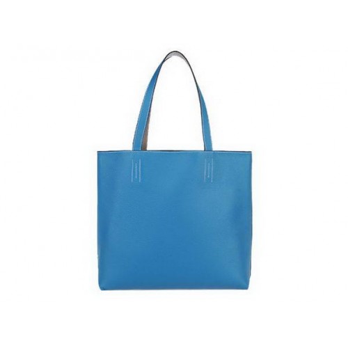 Hermes Shopping Bag 36CM Totes Clemencia Cuero Azul
