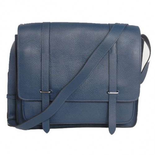 Hermes Steve 35CM Messenger Bag Clemencia Cuero Azul Oscuro