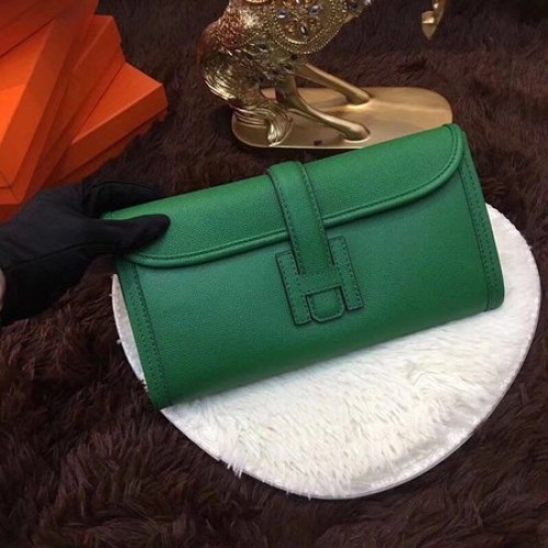 Hermes Togo Cuero Embrague H88017 Verde