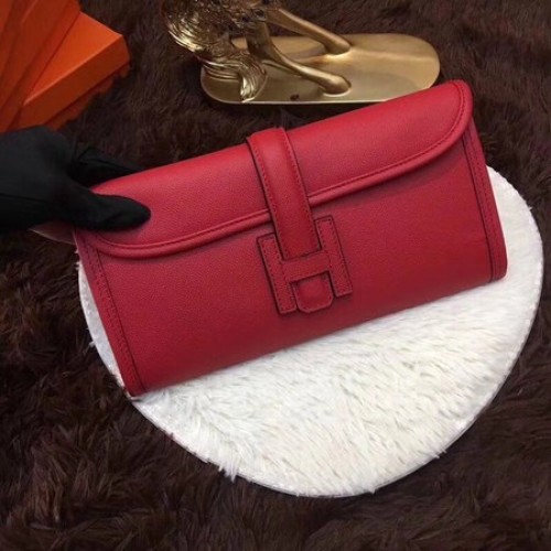 Hermes Togo Cuero Embrague H88017 Rojo