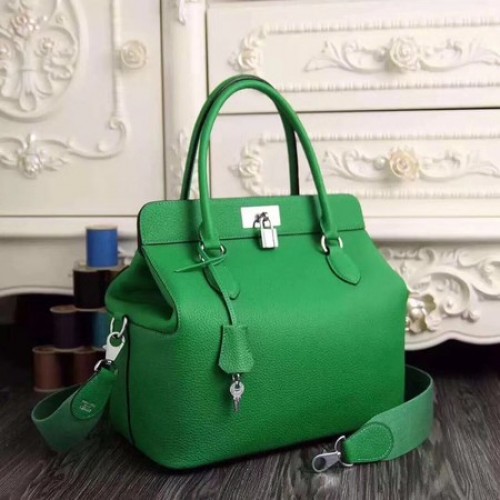 Hermes Toolbox Bolsa Original Togo Cuero H3259 Verde