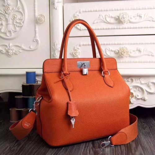 Hermes Toolbox Bolsa Original Togo Cuero H3259 Naranja