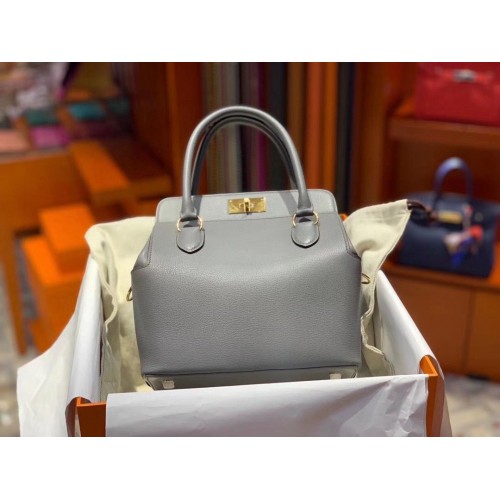 Hermes Toolbox Togo Bolso Original Cuero 3259 Gris