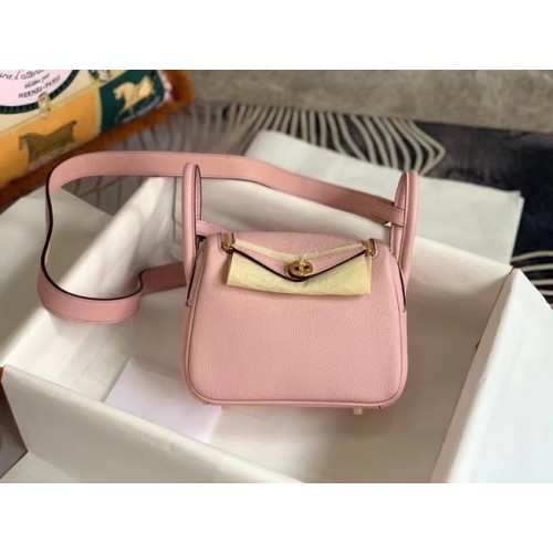 Hermes mini Lindy Original Togo Bolso de cuero OLD19 rosa