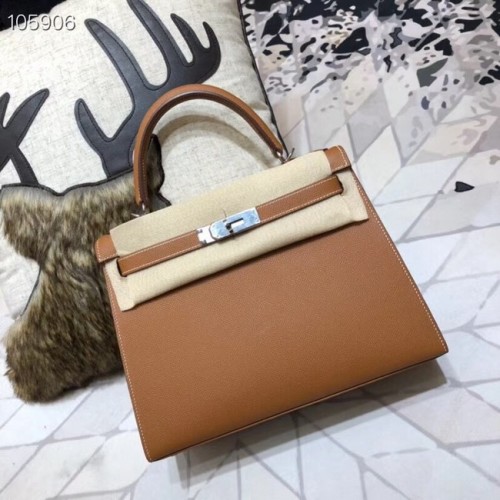 Hermes Kelly Epsom Leather KL32 marrón original